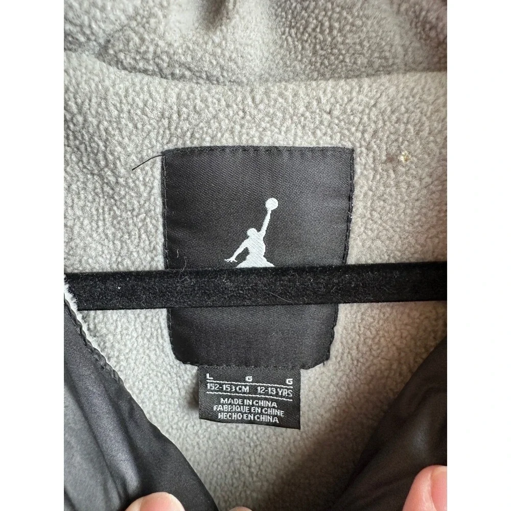 Jordan Puffer Jacket Winter Coat Full Zip Padded Black Gray Size L
